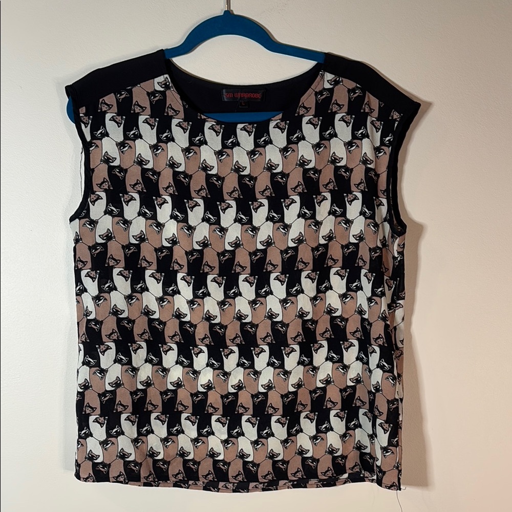 Geometric cat Blouse